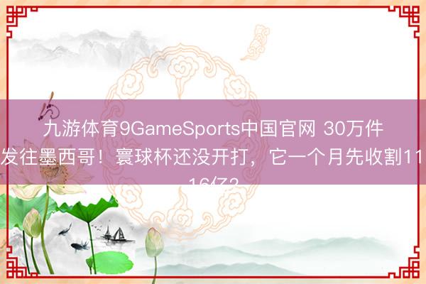 九游体育9GameSports中国官网 30万件球衣发往墨西哥！寰球杯还没开打，它一个月先收割116亿？